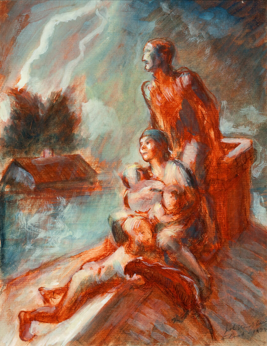 Flood. Artist: John Steuart Curry. Date: 1937. Medium: gouache.