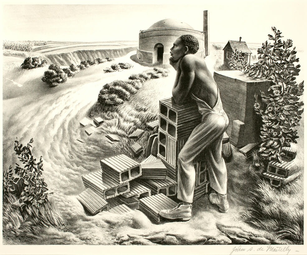 Looking at the Sunshine. Artist: John Stockton de Martelly. Medium: lithograph.