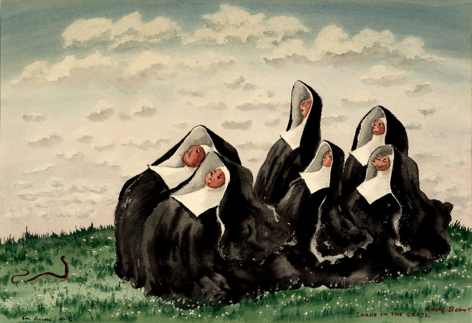 Snake in the Grass. Artist: Adolf Dehn. Date: 1943. Medium: watercolor.