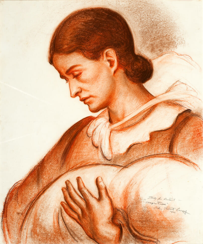 Head of a Woman. Artist: John Steuart Curry. Date: 1936. Medium: conté crayon.