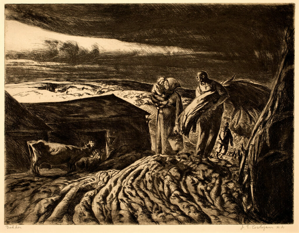 Fodder. Artist: John E. Costigan. Medium: etching.