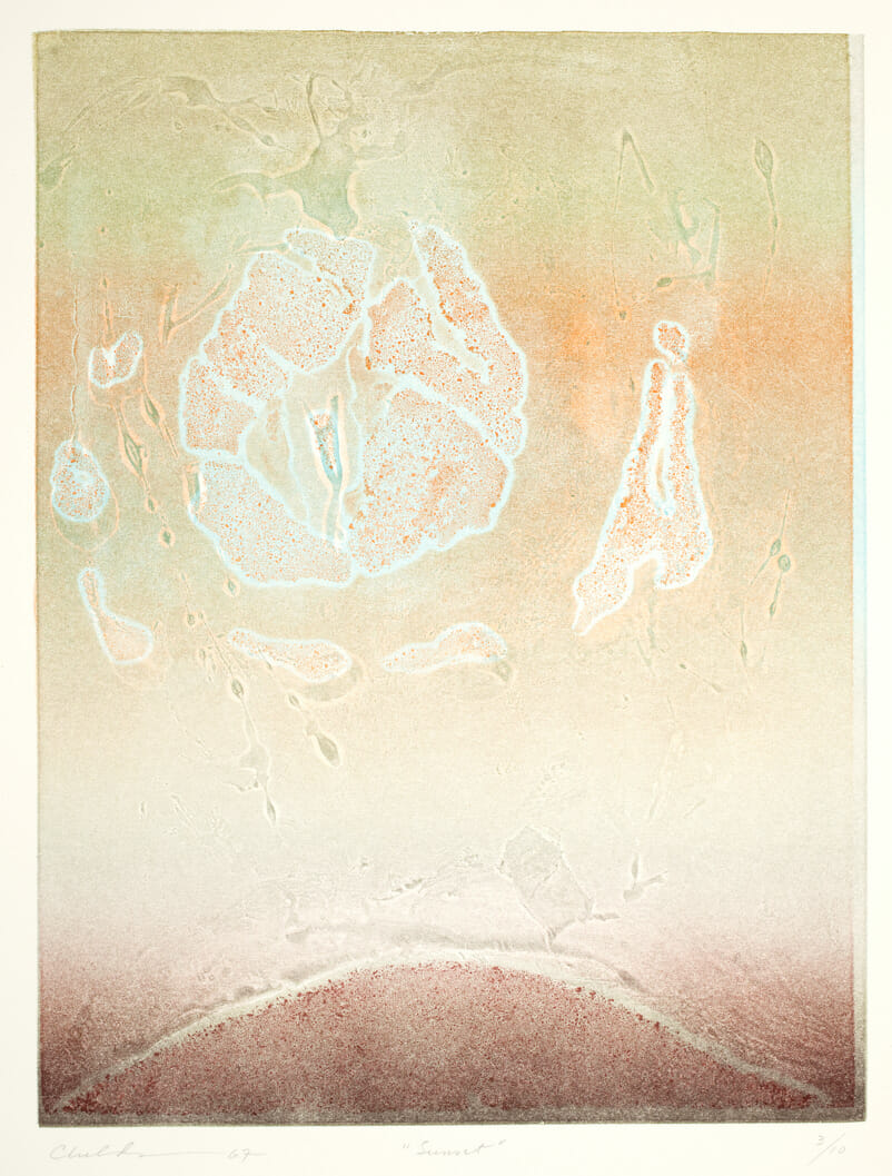 Sunset. Artist: Bernard Childs. Date: 1967. Medium: collograph.