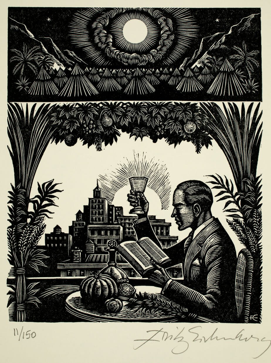 Succoth. Artist: Fritz Eichenberg. Date: 1976. Medium: wood engraving.