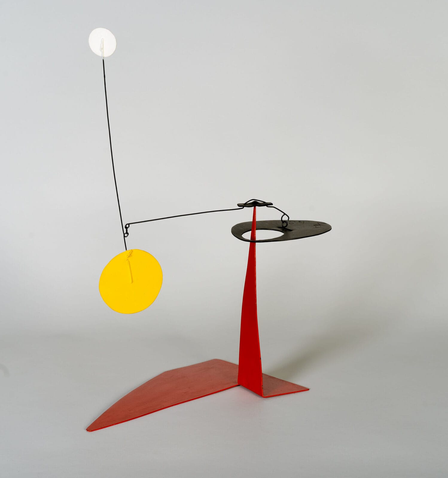 Yellow Disc and White Disc. Artist: Alexander Calder. Date: 1968. Medium: painted metal.