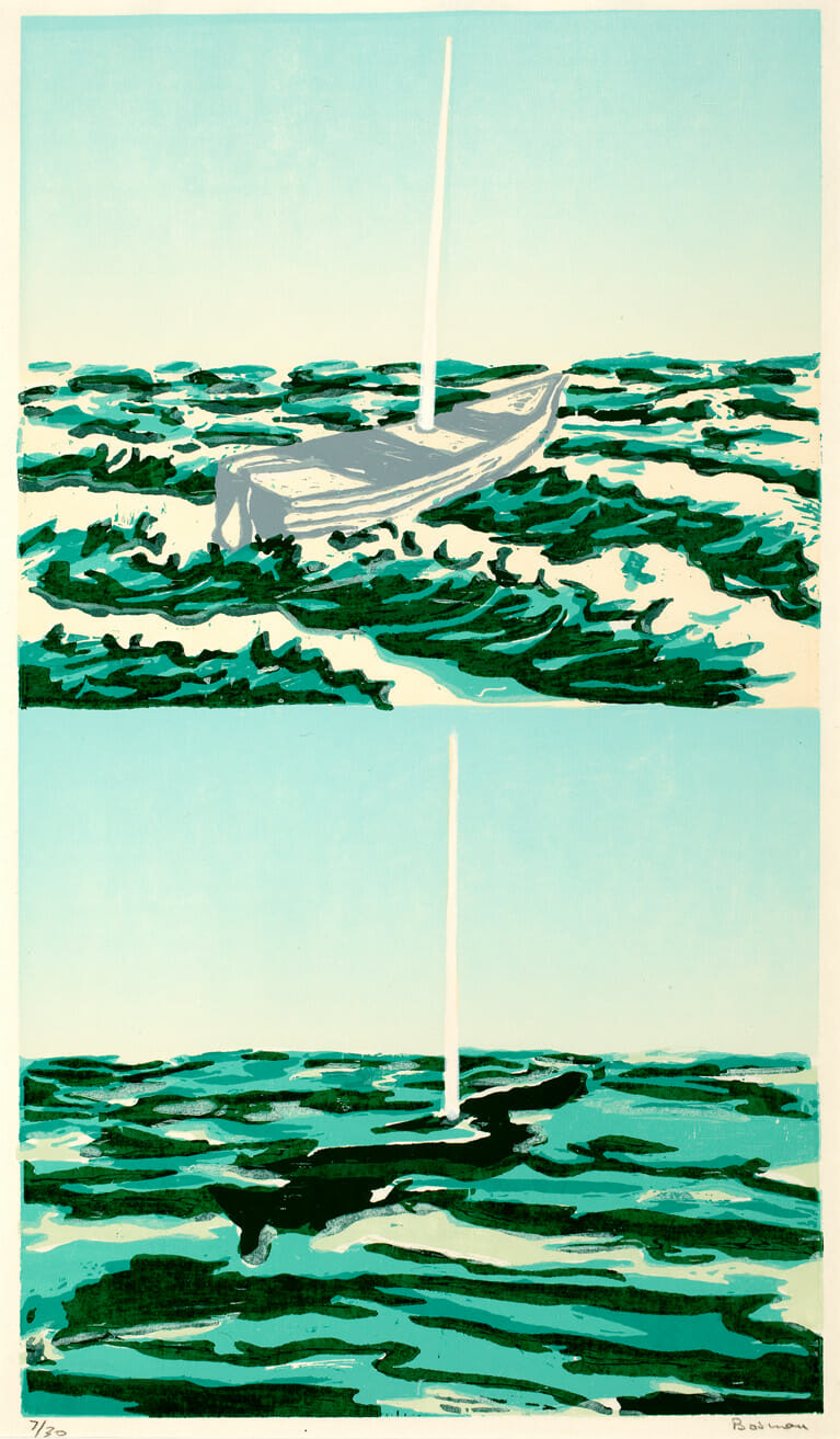 Awash. Artist: Richard Bosman. Date: 1988. Medium: woodcut and pochoir stencil.