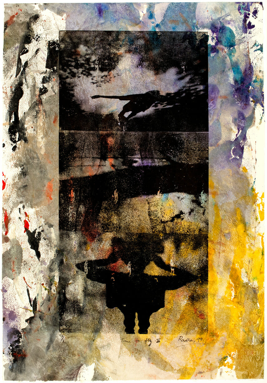 Time to Fly-II. Artist: Radha Chandrashekaran. Date: 1999. Medium: monoprint.