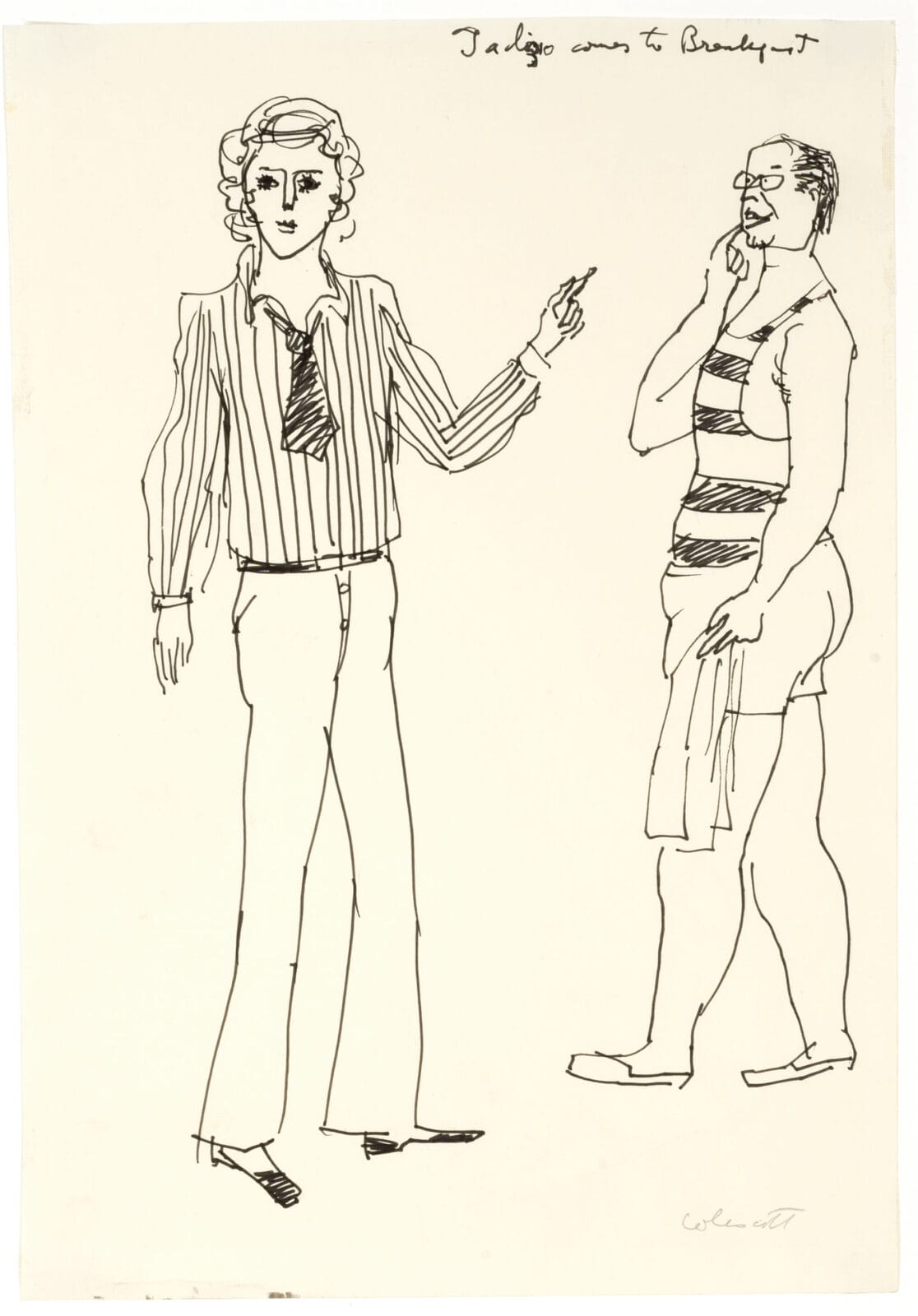Tadzio Comes to Breakfast. Artist: Warrington Colescott. Date: no date. Medium: felt-tip pen.