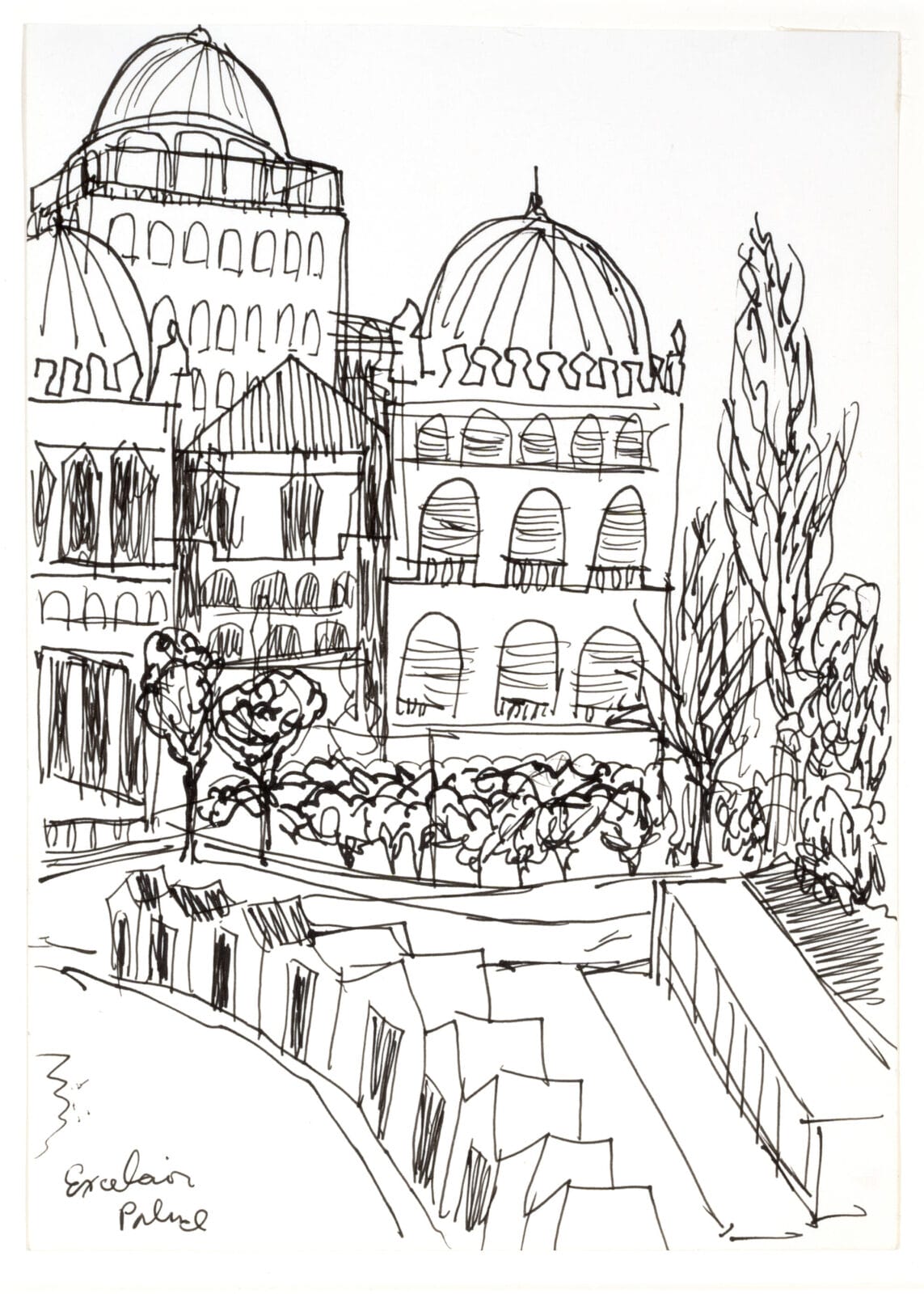 Excelsior Palace. Artist: Warrington Colescott. Date: no date. Medium: felt-tip pen/pen and ink.