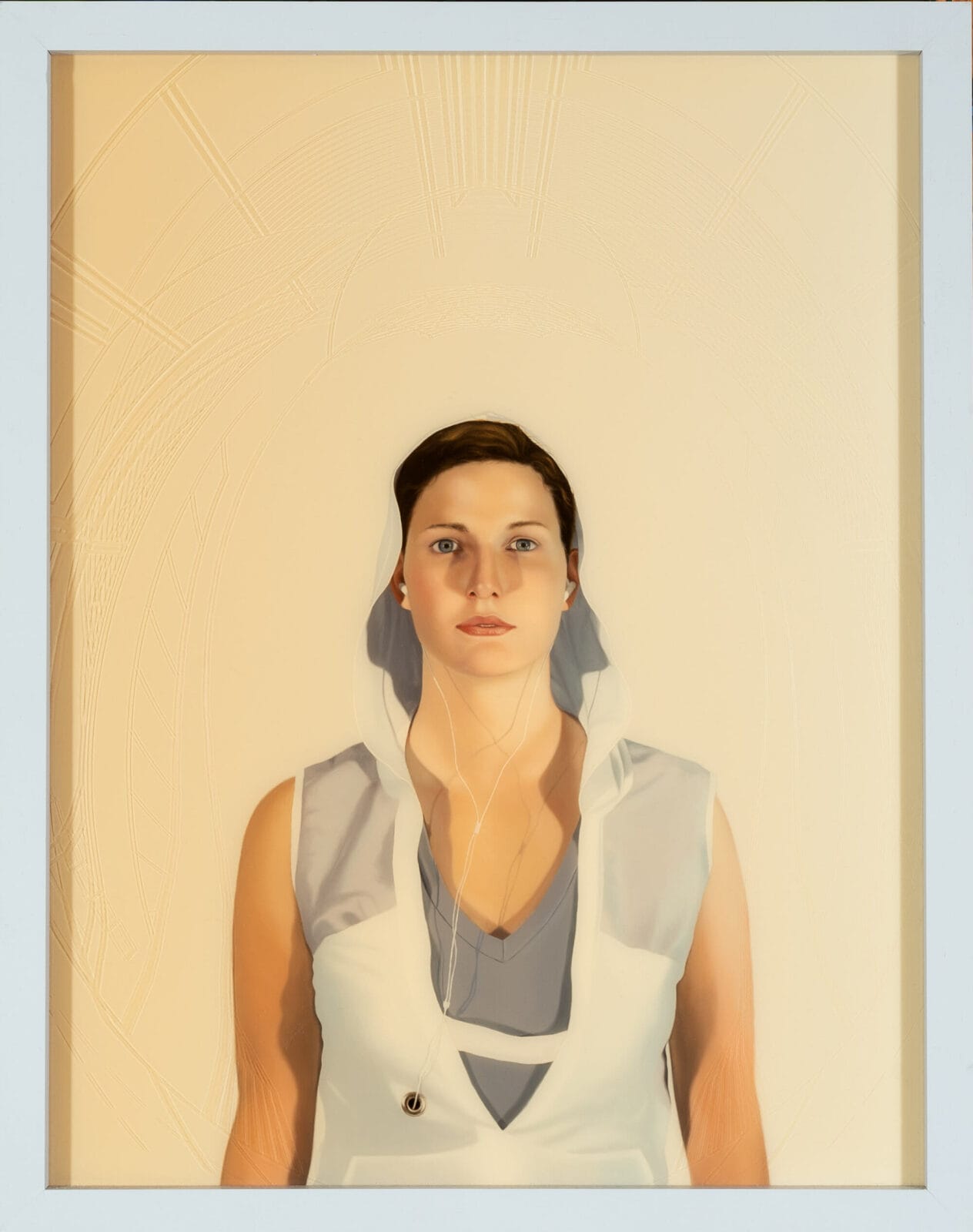 The Future is Clean (Jessica). Artist: Jimmy Baker. Date: 2007. Medium: oil, resin and laser engraving on panel.