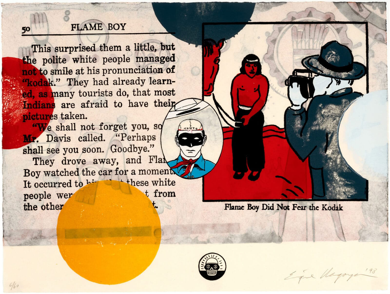 Flame Boy. Artist: Enrique Chagoya. Date: 1998. Medium: seven-color screenprint.