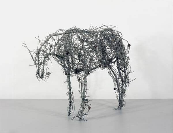 Dapple Gray. Artist: Deborah Butterfield. Date: 1980. Medium: wire, steel, and volcanic ash.