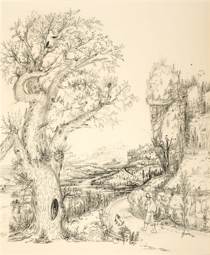 Untitled (soldier’s return). Artist: Marshall Glasier. Date: 1945. Medium: pencil on paper.
