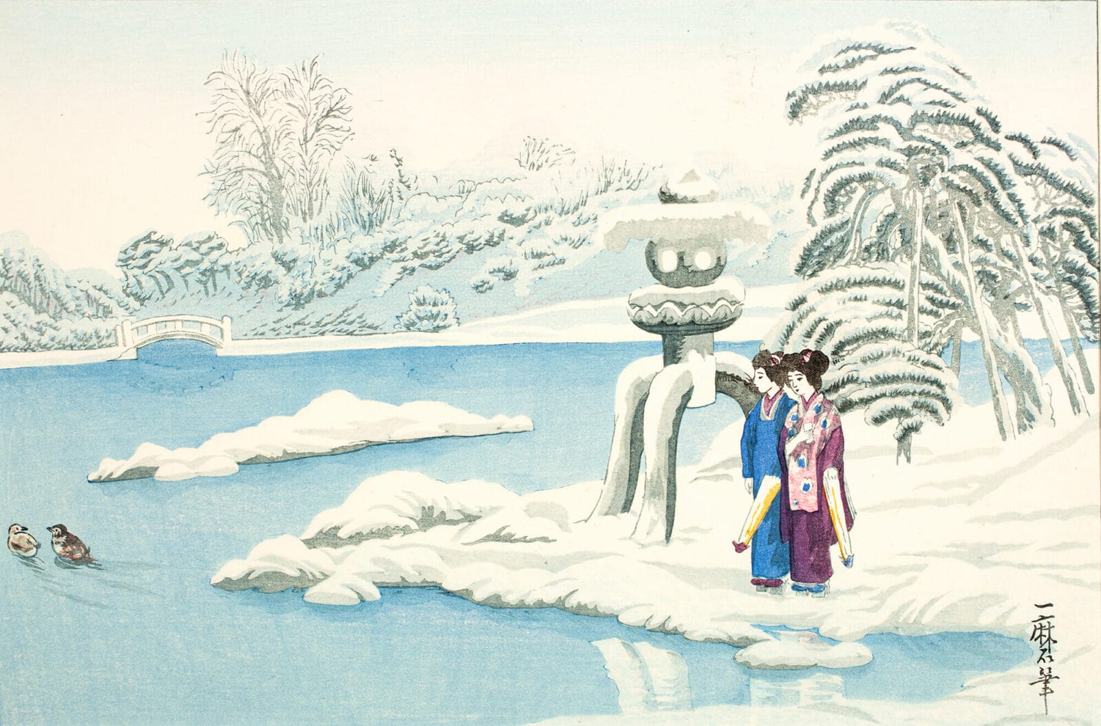 Snow Scene. Artist: Oda Kazuma. Date: 1930. Medium: woodblock.