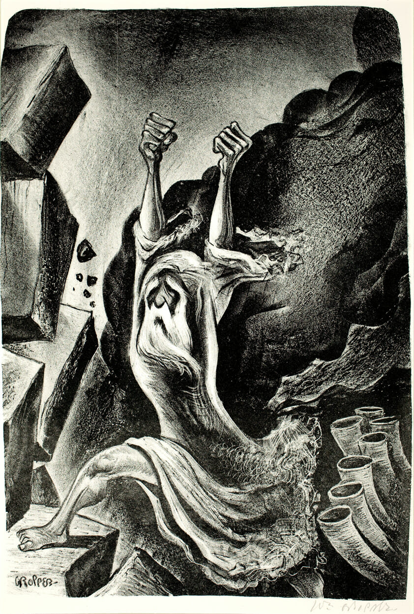 Joshua Fought the Battle of Jericho. Artist: William Gropper. Date: 1946. Medium: lithograph.