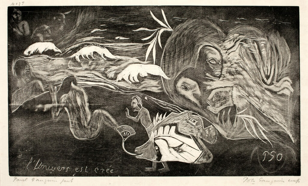 L’Univers est Crée. Artist: Paul Gauguin. Date: printed 1921. Medium: woodcut.