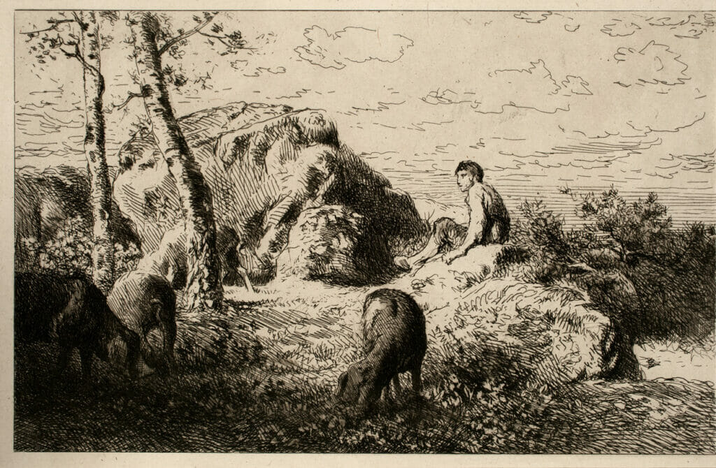 The Prodigal Son. Artist: Charles Émile Jacque. Medium: etching.
