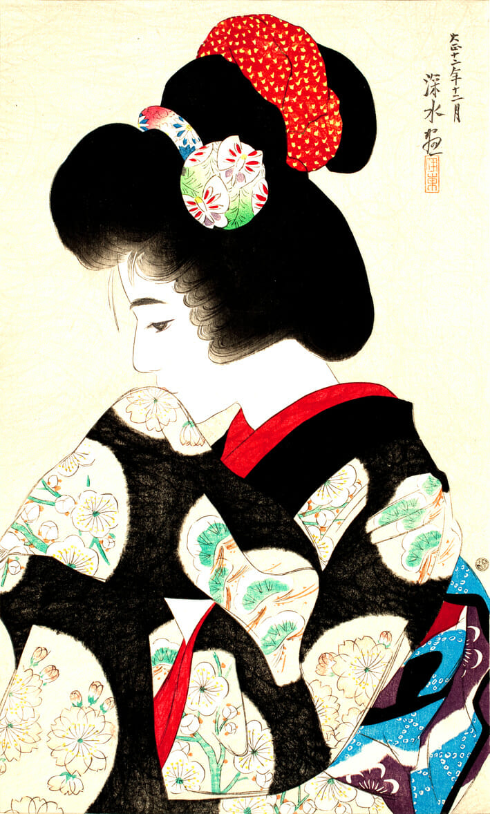Contemplating the Coming Spring. Artist: Shinsui Ito. Date: 1923. Medium: woodblock.