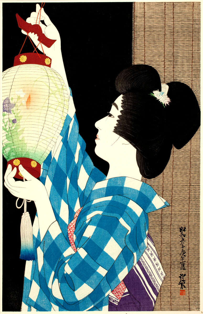 Gifu-style Paper Lantern. Artist: Shinsui Ito. Date: 1930. Medium: woodblock.