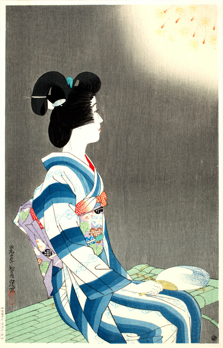 Fireworks. Artist: Shinsui Ito. Date: 1932. Medium: woodblock.