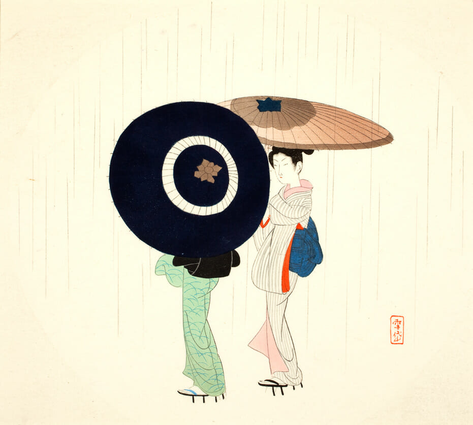 Spring Rain. Artist: Settai Komura. Date: 1943. Medium: woodblock.