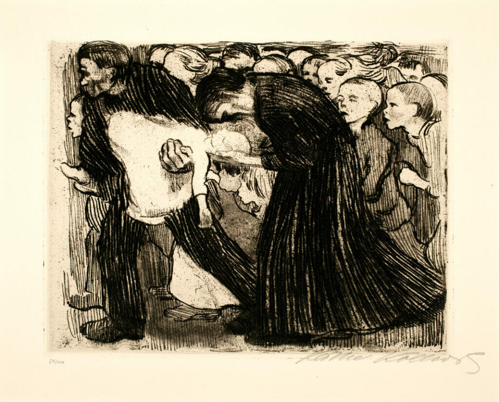 Überfahren [Run Over]. Artist: Käthe Kollwitz. Date: 1910. Medium: soft-ground etching.