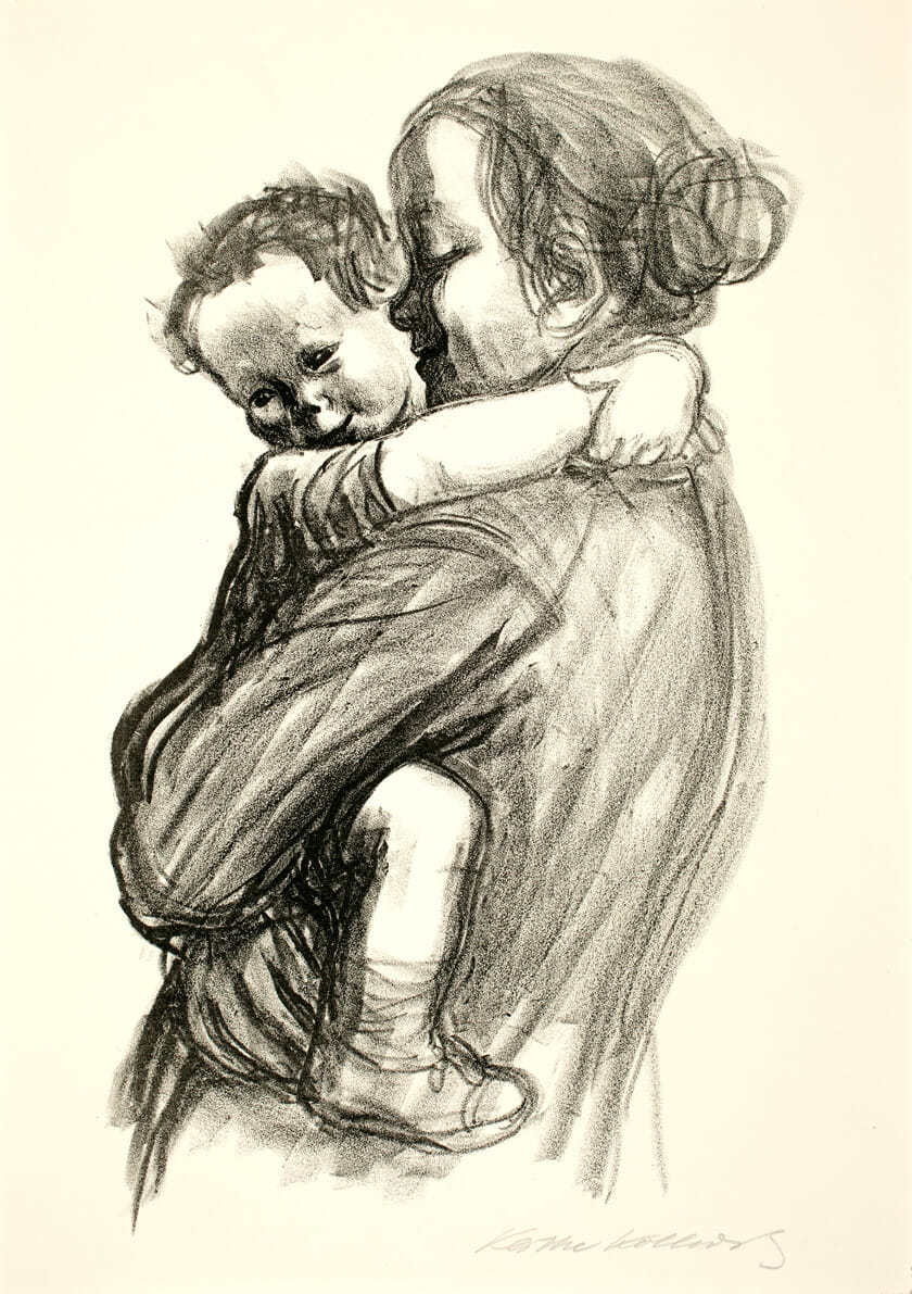 Mutter mit Jungen, seine Arme um ihren Hals [Boy with Arms around Mother’s Neck]. Artist: Käthe Kollwitz. Date: 1931. Medium: lithograph.