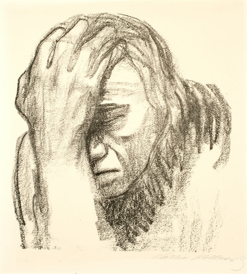 Nachdenkende Frau [Woman Reflecting]. Artist: Käthe Kollwitz. Date: 1920. Medium: lithograph.