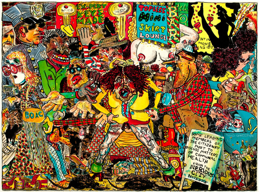 Nervous City. Artist: Red Grooms. Date: 1971. Medium: lithograph.