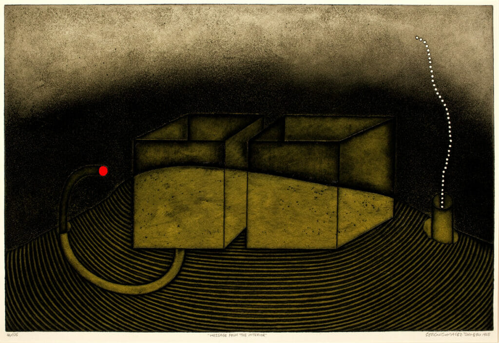 Message from the Interior. Artist: Sergio Gonzalez-Tornero. Date: 1968. Medium: intaglio.