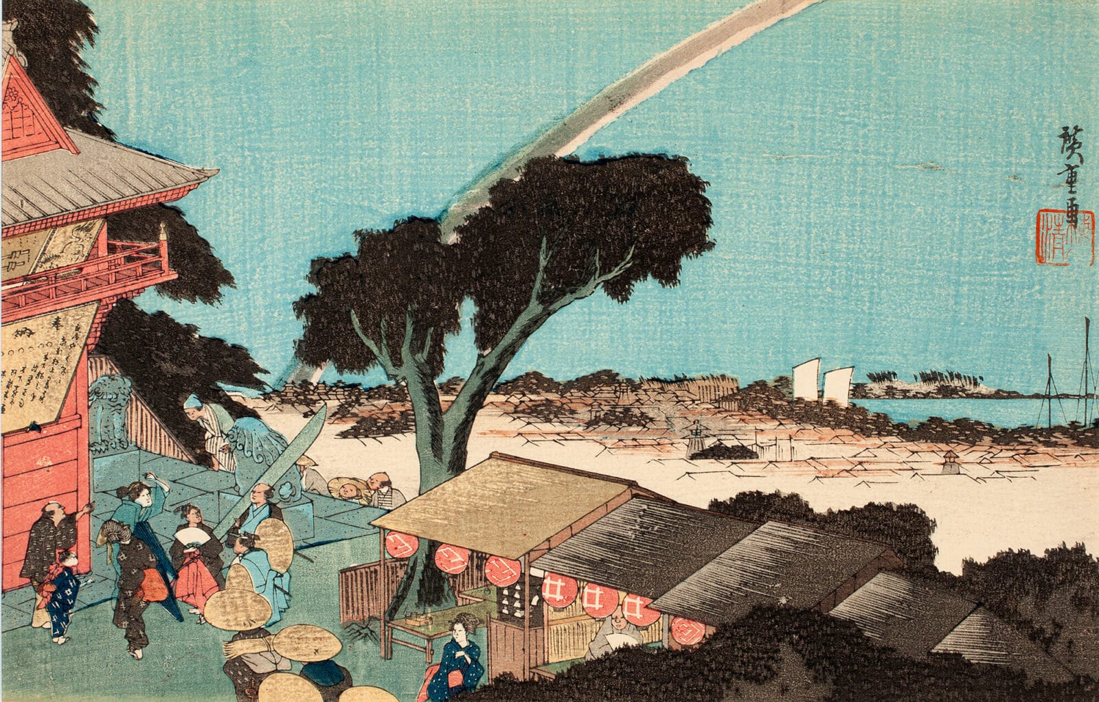 Teahouse. Artist: Utagawa Hiroshige. Medium: woodblock.