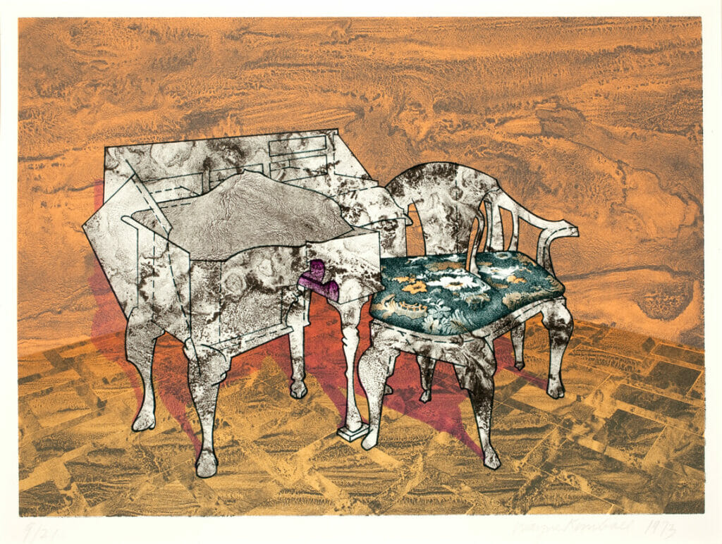 Marble Chair. Artist: Wayne Kimball. Date: 1973. Medium: lithograph.