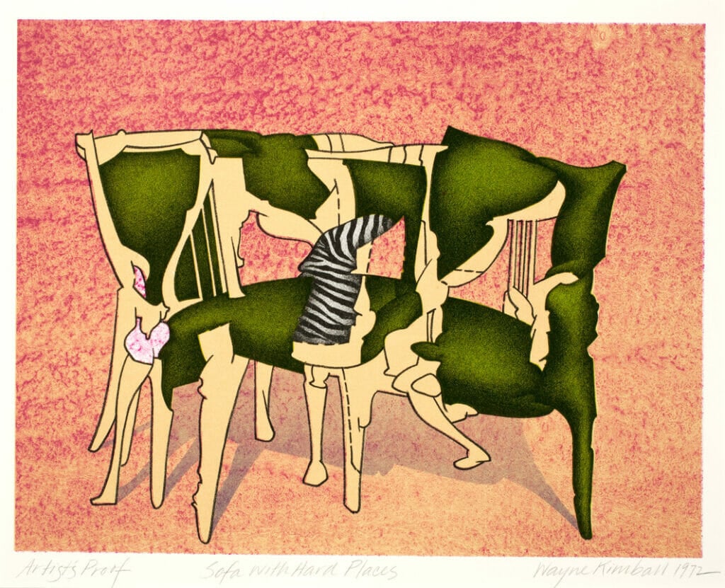 Sofa with Hard Places. Artist: Wayne Kimball. Date: 1972. Medium: lithograph.
