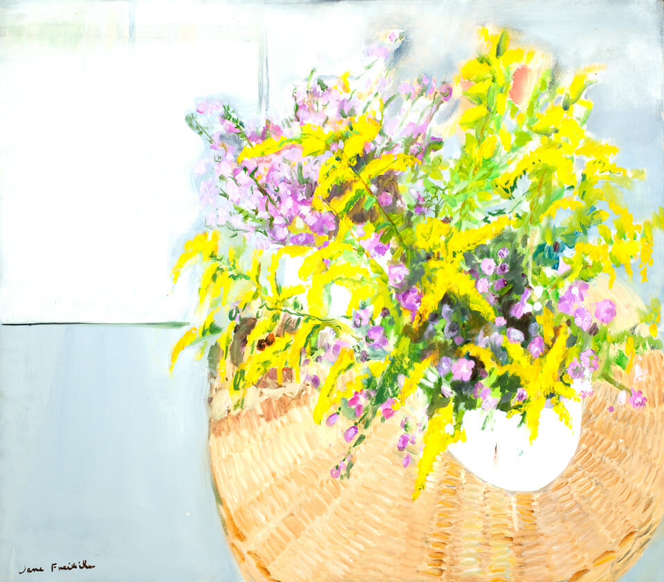 Wild Flowers on Wicker Table. Artist: Jane Freilicher. Date: 1967. Medium: oil on canvas.