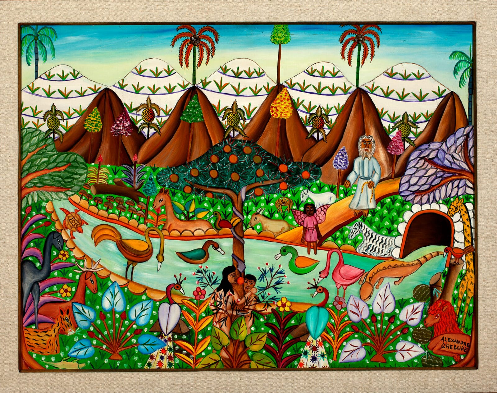 Expulsion from Paradise. Artist: Alexandre Grégoire. Date: 1972. Medium: oil on board.