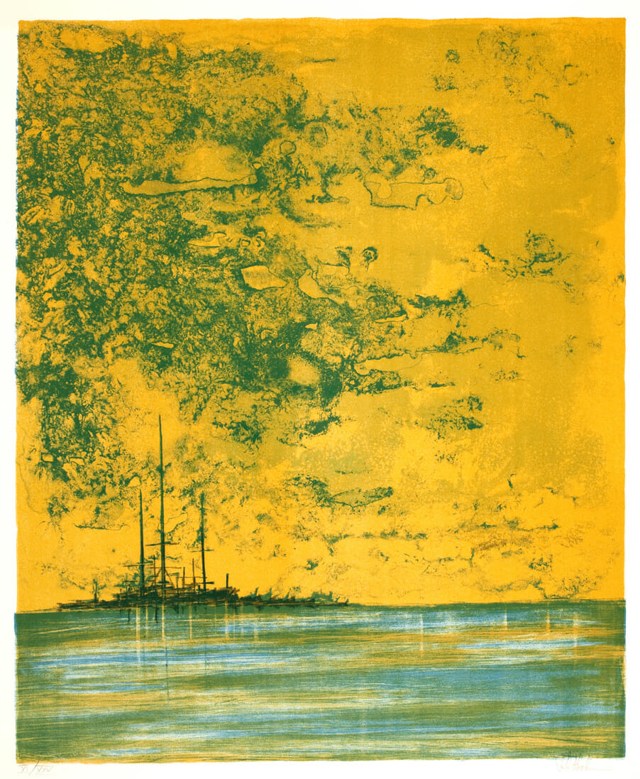 Moored Boats. Artist: Richard Florsheim. Date: 1975. Medium: lithograph.
