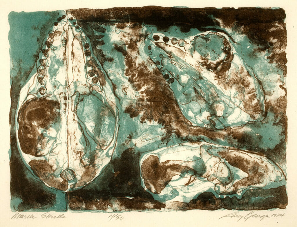 March Skulls. Artist: Ray George. Date: 1974. Medium: lithograph.