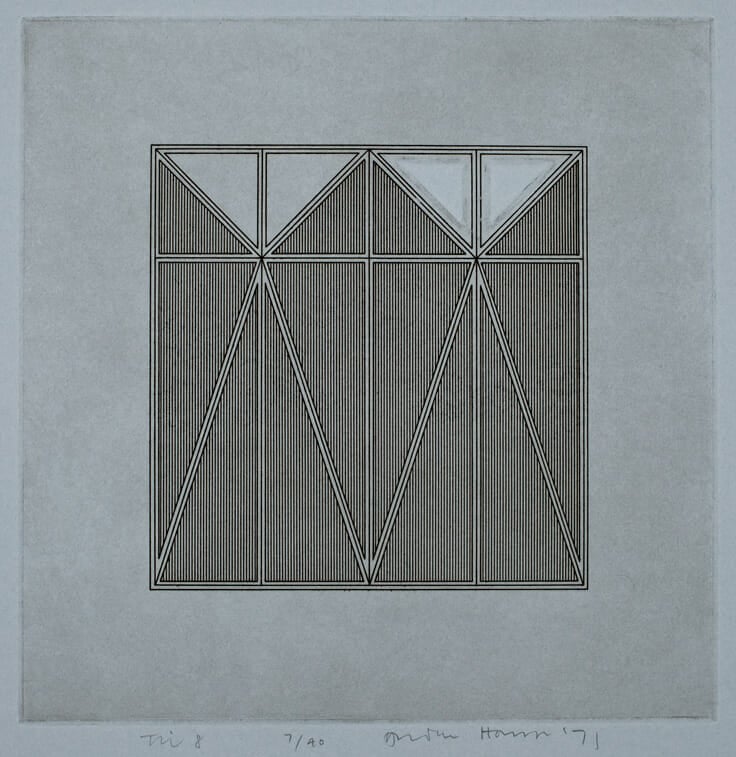 Triangle Within in a Square 8. Artist: Gordon House. Date: 1971. Medium: etching.