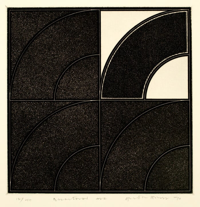 Quartered Arc. Artist: Gordon House. Date: 1970. Medium: etching.