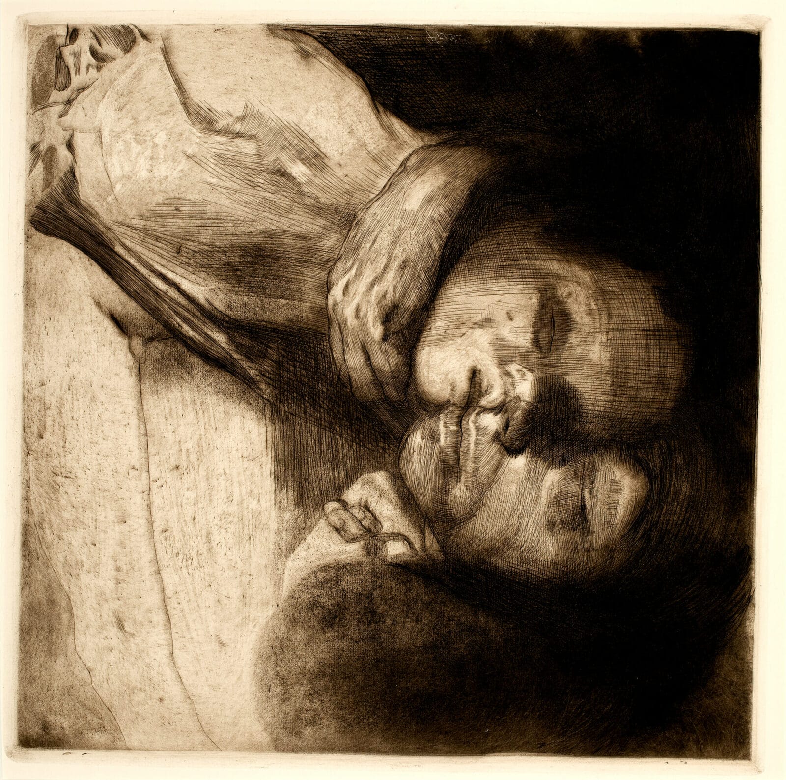 Tod, Frau und Kind [Death, Woman and Child]. Artist: Käthe Kollwitz. Date: 1910. Medium: softground etching.