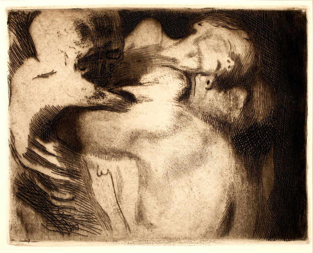 Tod und Frau, um das Kind ringend [Death and the Woman Struggling for a Child]. Artist: Käthe Kollwitz. Date: 1911. Medium: etching.