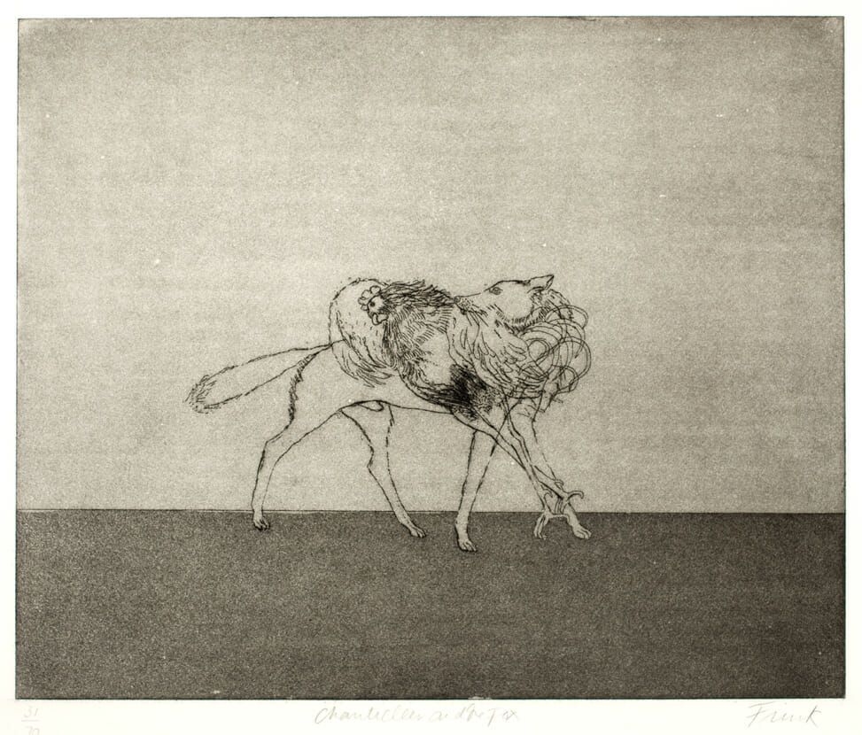 Chanticleer and the Fox. Artist: Elisabeth Frink, Dame. Date: 1970. Medium: etching and aquatint.