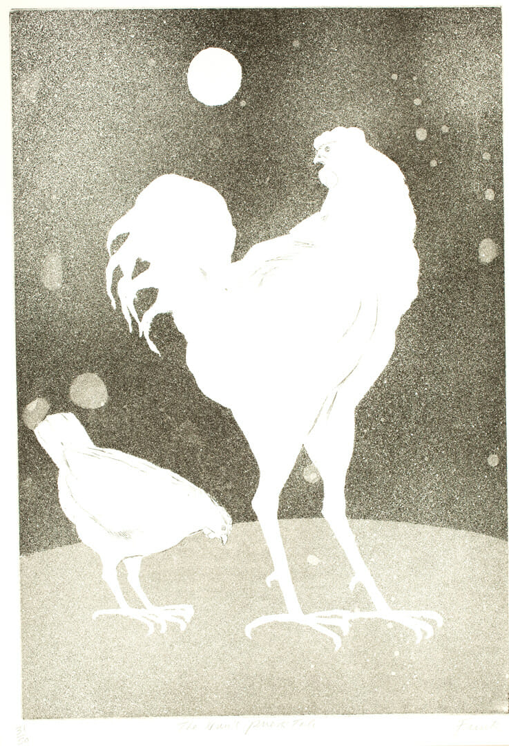 The Nun’s Priest’s Tale. Artist: Elisabeth Frink, Dame. Date: 1974. Medium: etching and aquatint.