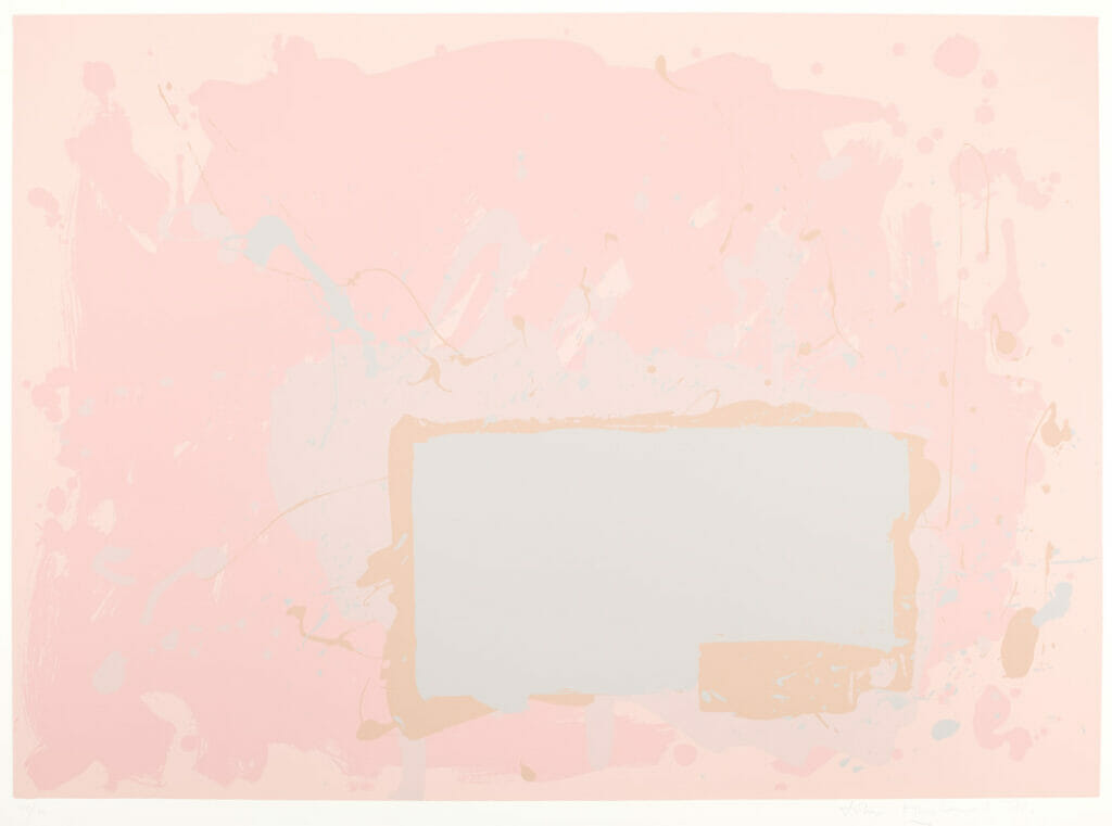 New York Suite:  Grey/Blue on Pink. Artist: John Hoyland. Date: 1971. Medium: screenprint.