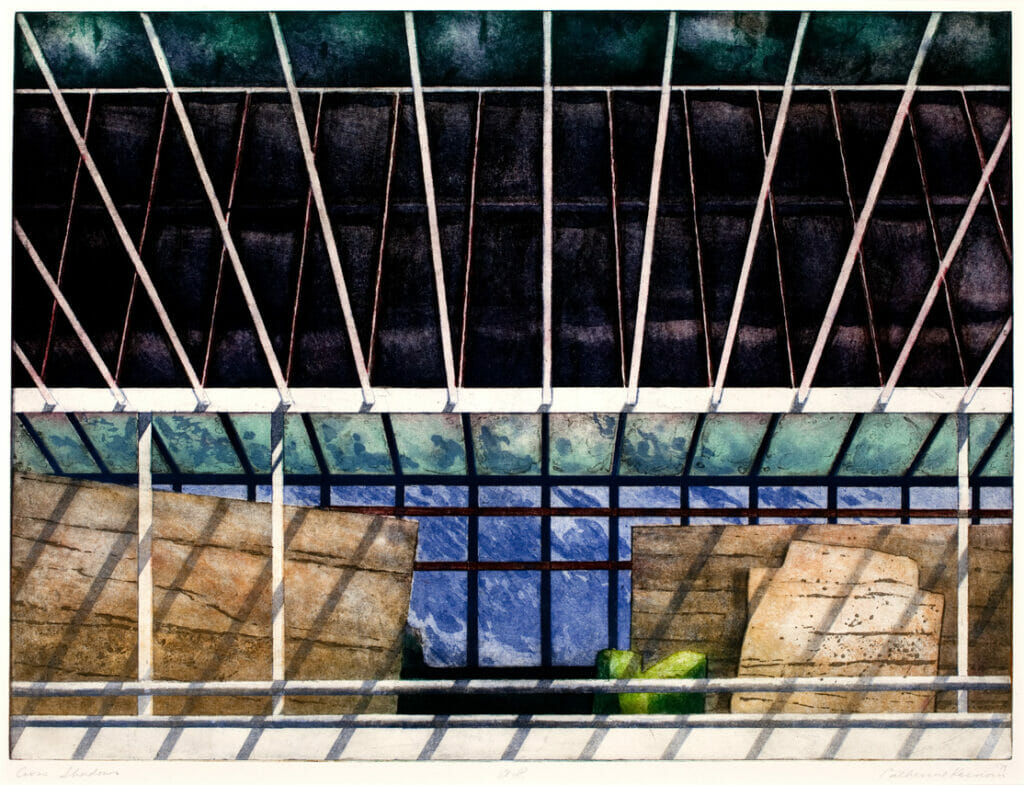 Cross-Shadows. Artist: Catherine Kernan. Date: 1979. Medium: etching.