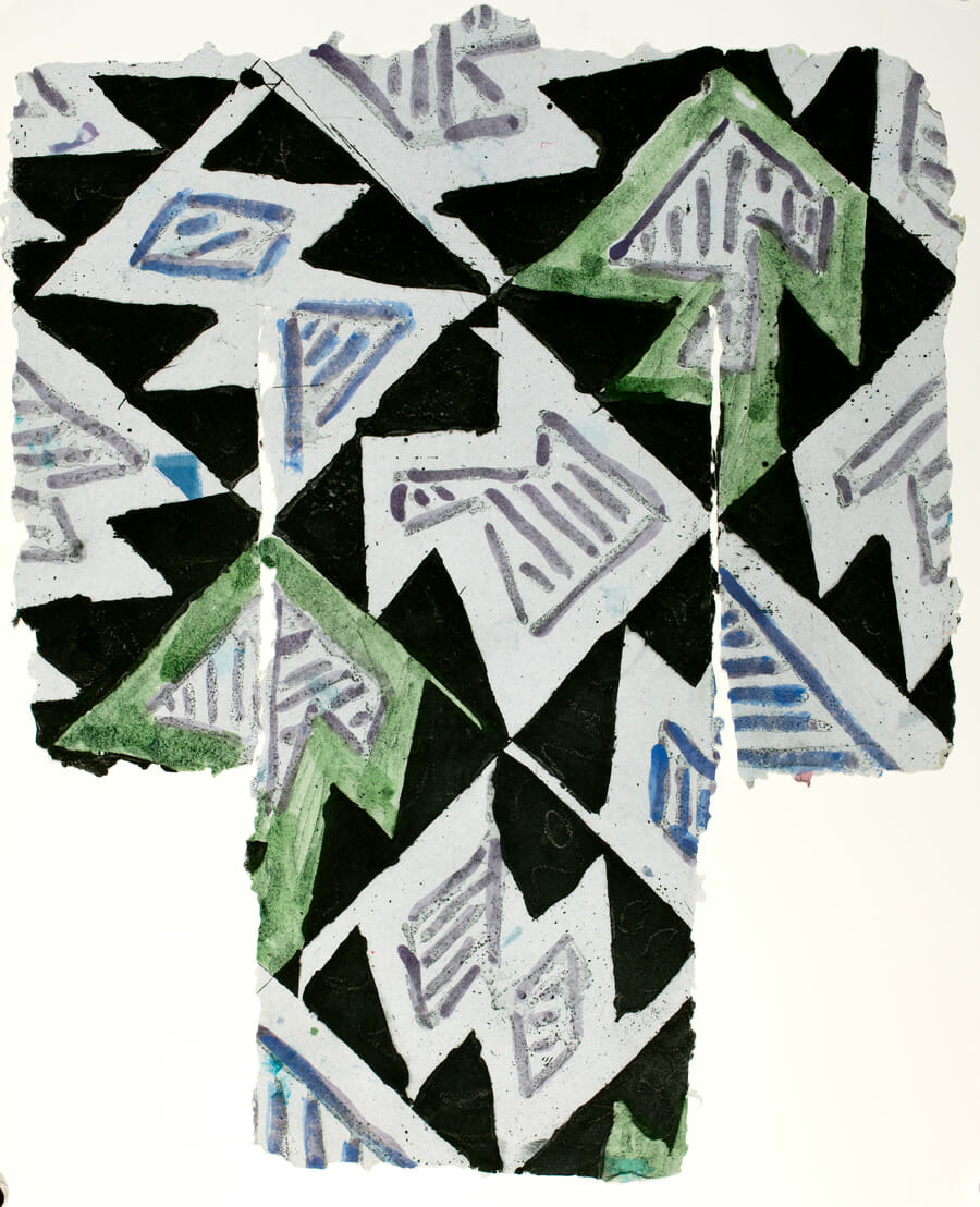 Hybrid. Artist: Sandy Kinnee. Date: 1981. Medium: handmade paper, intaglio with watercolor.