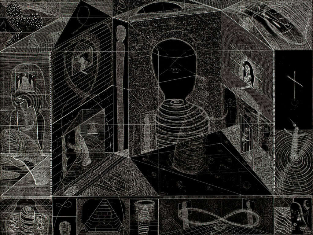 Crossover. Artist: Richard Hull. Date: 1982. Medium: etching.