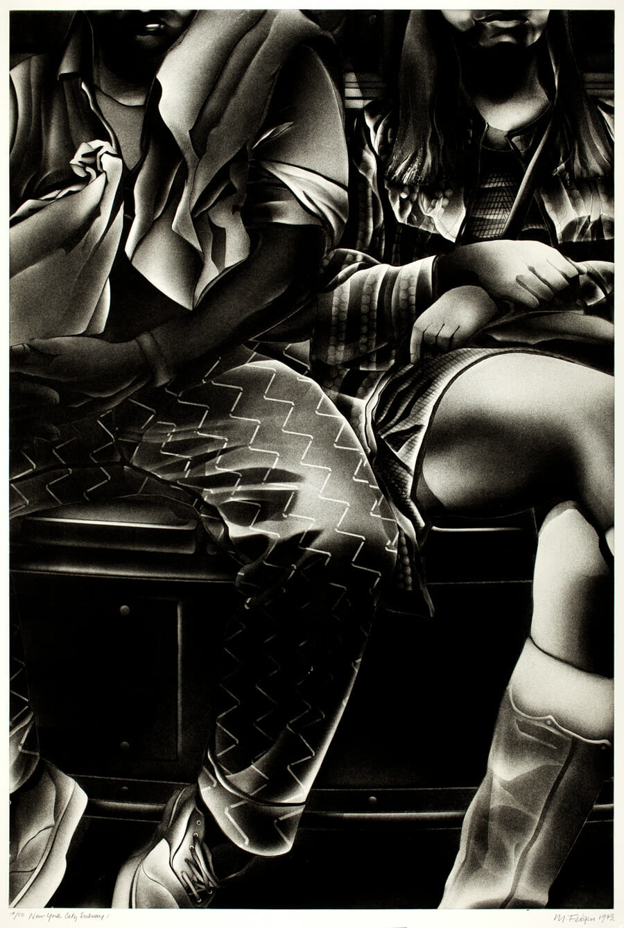 New York City Subway 1. Artist: Marsha Feigin. Date: 1975. Medium: etching.