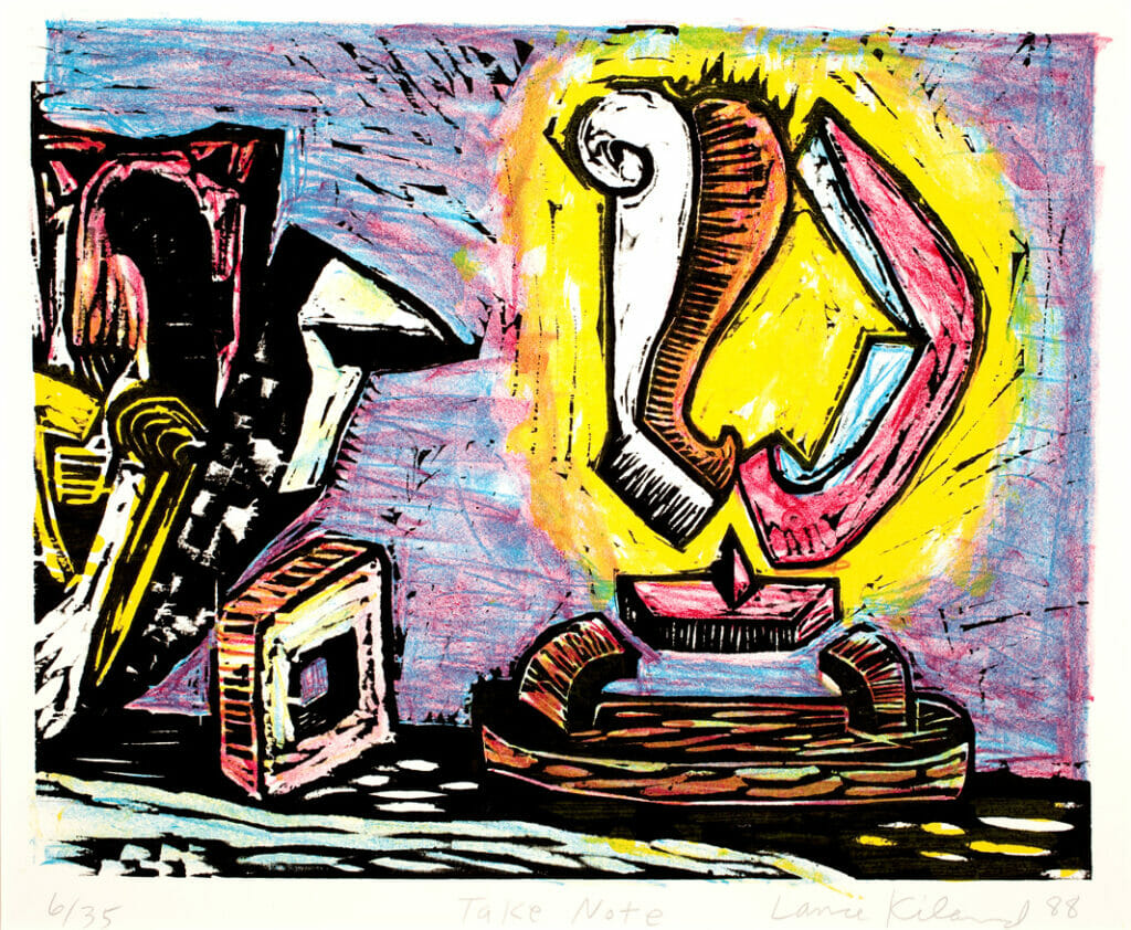 Take Note. Artist: Lance Kiland. Date: 1988. Medium: lithograph and woodcut.