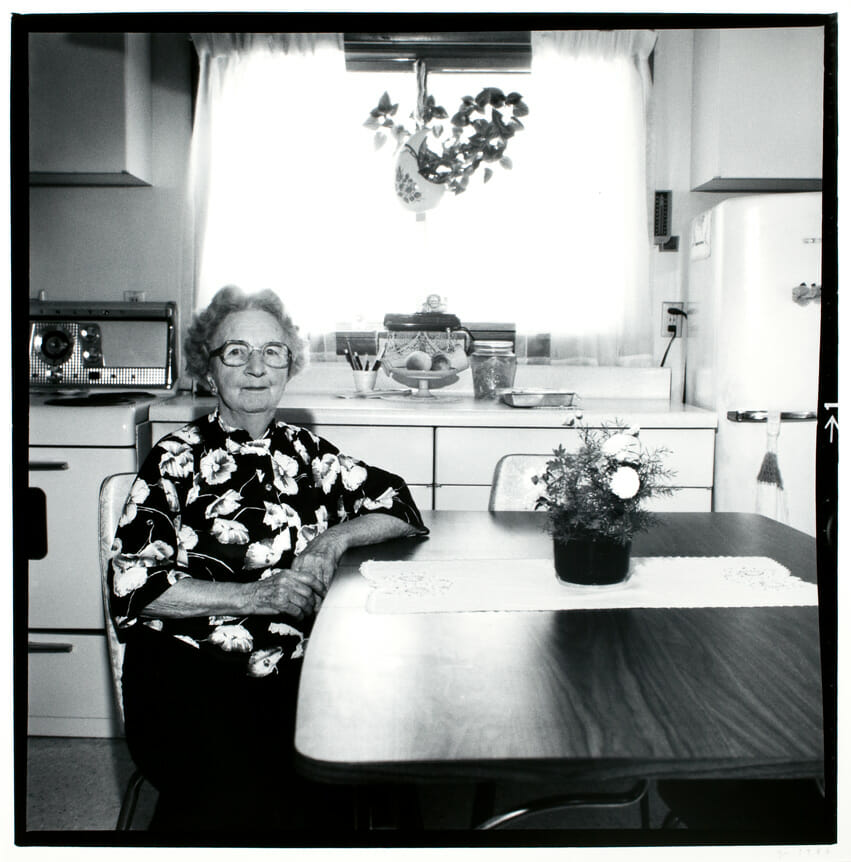Thecla Bertsche Keeps Busy and Has a Very Tidy House, St. Nazianz, Wisconsin. Artist: J. Shimon and J. Lindemann. Date: 1986. Medium: gelatin silver print.