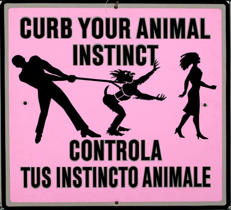 Curb Your Animal Instinct. Artist: Ilona Granet. Date: 1986. Medium: screenprint on aluminum.